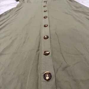 Olive green H&M safari dress with buttons.